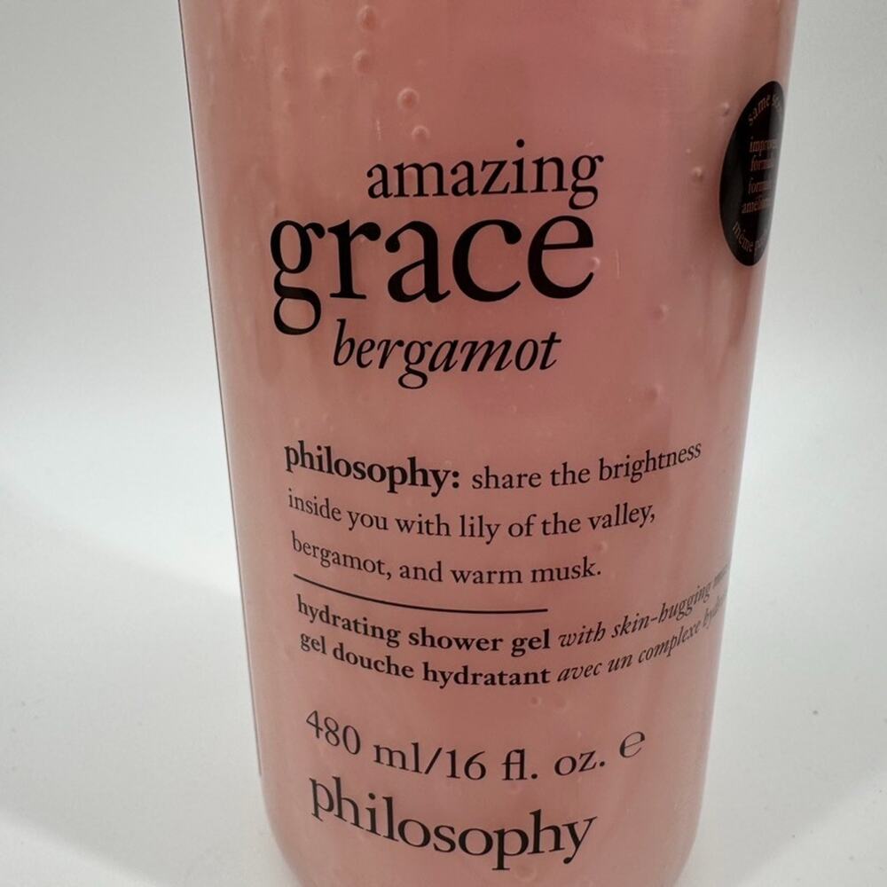 Philosophy Amazing Grace Bergamot Shower Gel 16 Oz Sealed Hydrating Body Wash - Picture 2 of 5